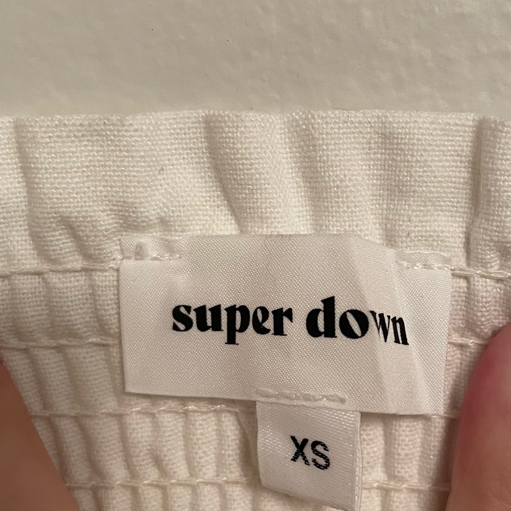 Superdown White Button Down Puff Sleeve Mini Dress - image 4